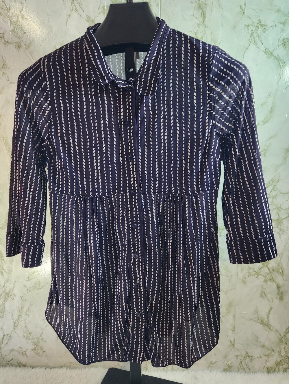 Style & Co Nylon Button Down Top